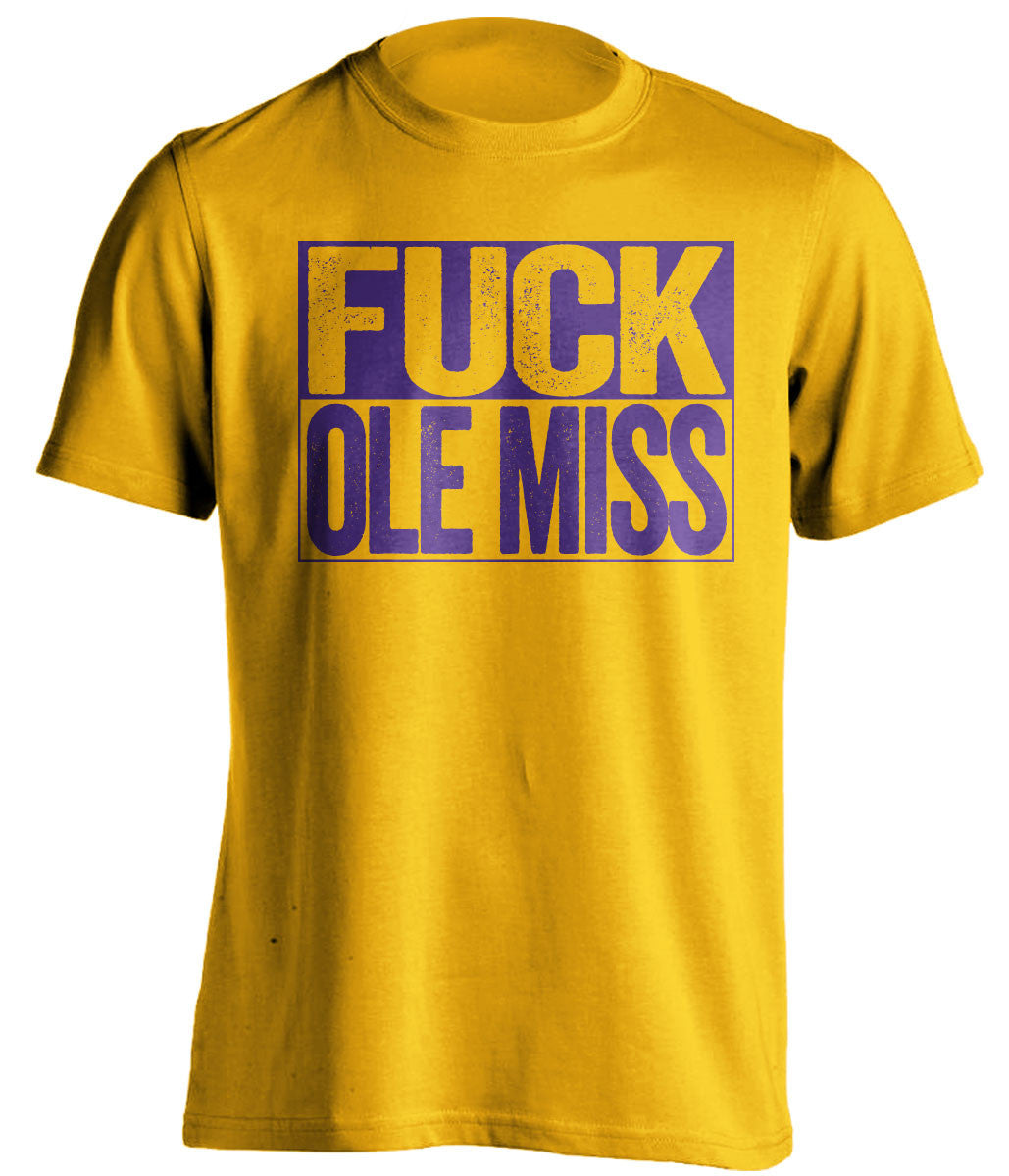 fuck ole miss lsu tigers gold shirt
