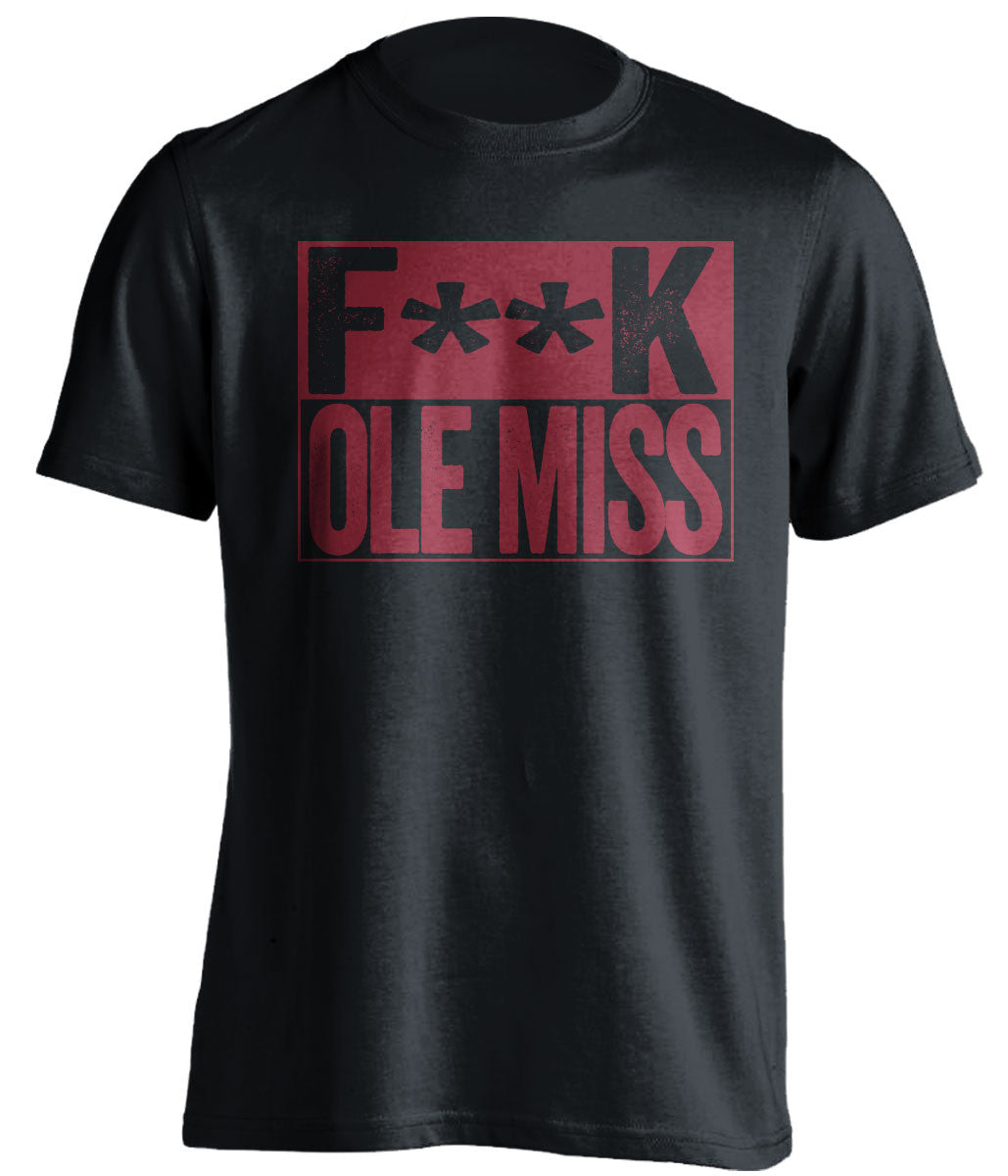 f**k ole miss alabama crimson tide black shirt