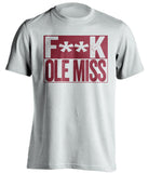 f**k ole miss msu bulldogs white shirt