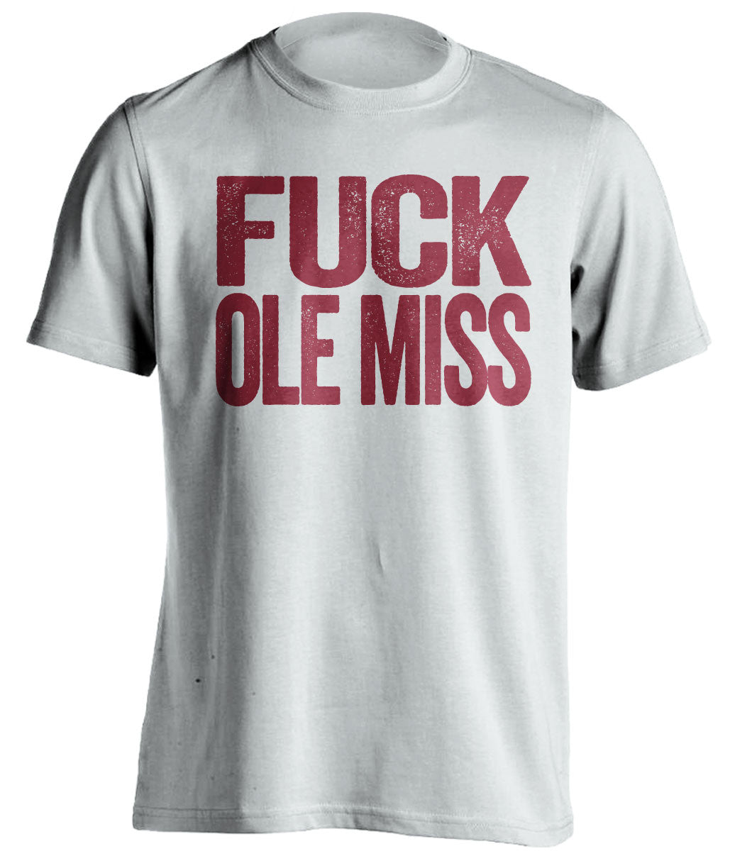 fuck ole miss alabama crimson tide white tshirt