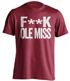 f**k ole miss msu bulldogs red tshirt