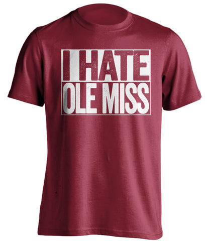 i hate ole miss msu bulldogs red shirt