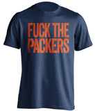 fuck the packers chicago bears blue shirt