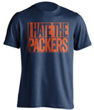 i hate the packers chicago bears blue shirt