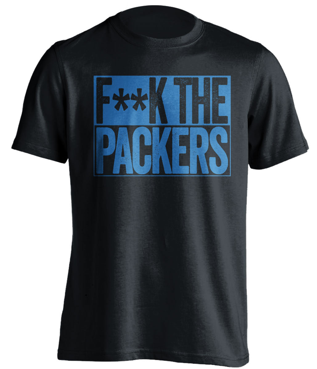 F**K THE PACKERS Detroit Lions black TShirt