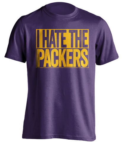 i hate the packers minnesota vikings purple shirt