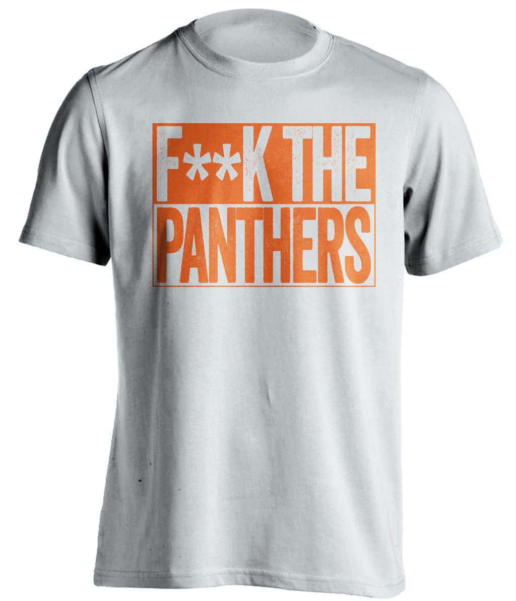 F**K THE PANTHERS Denver Broncos white TShirt