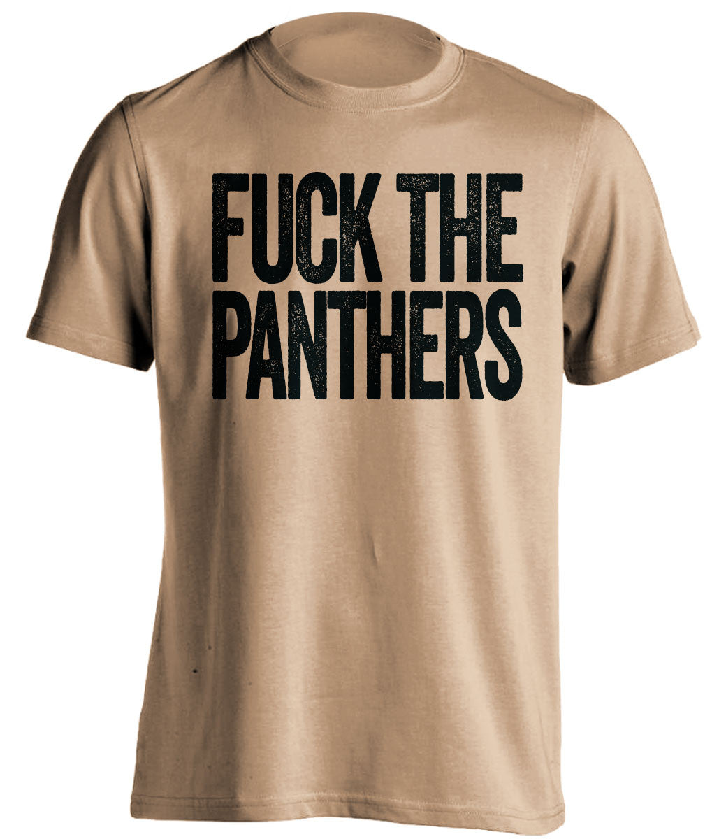 FUCK THE PANTHERS New Orleans Saints gold Shirt