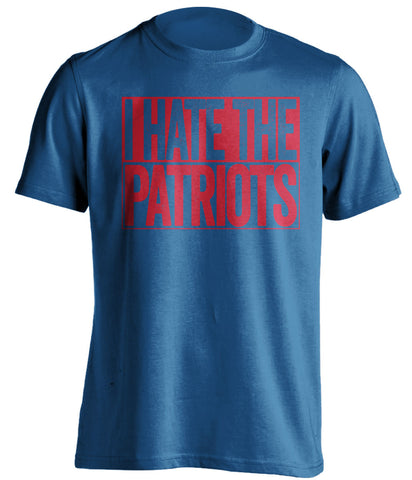 i hate the patriots buffalo bills blue shirt