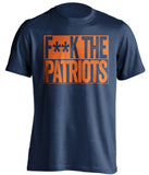 F**K THE PATRIOTS Denver Broncos blue TShirt