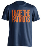 I Hate The Patriots Denver Broncos blue Shirt