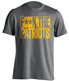 F**K THE PATRIOTS Pittsburgh Steelers grey TShirt