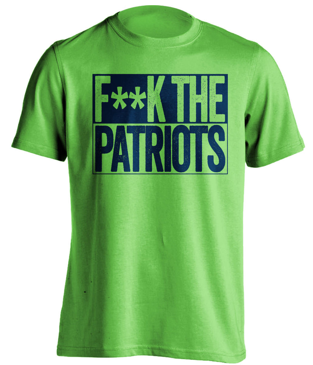 f**k the patriots seattle seahawks green tshirt
