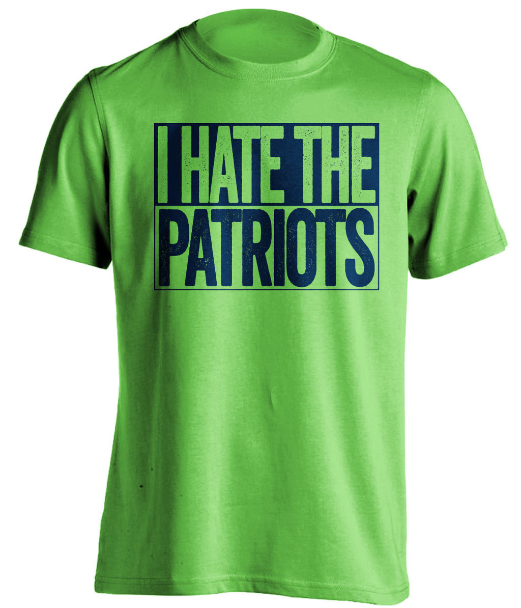 I Hate The Patriots - Seattle Seahawks Fan T-Shirt - Box Design - Beef Shirts