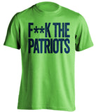f**k the patriots seattle seahawks green shirt