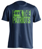 f**k the patriots seattle seahawks blue tshirt