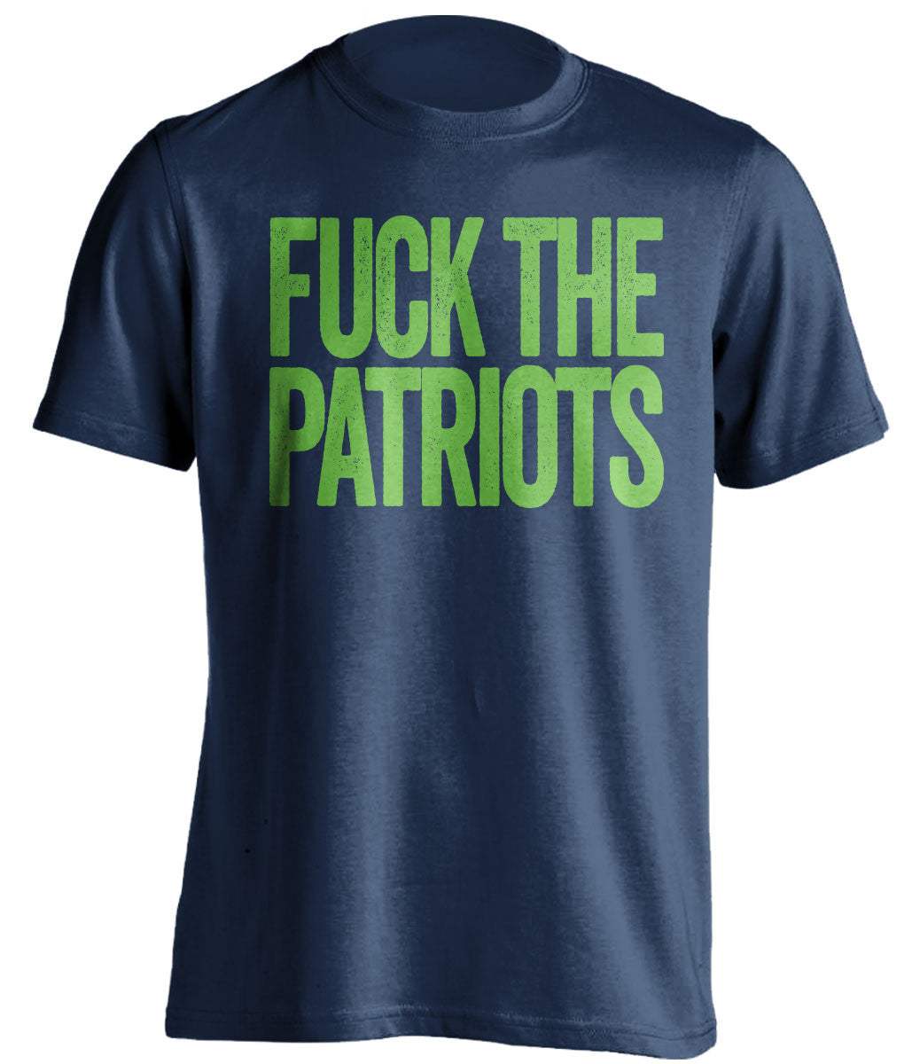 fuck the patriots seattle seahawks blue shirt