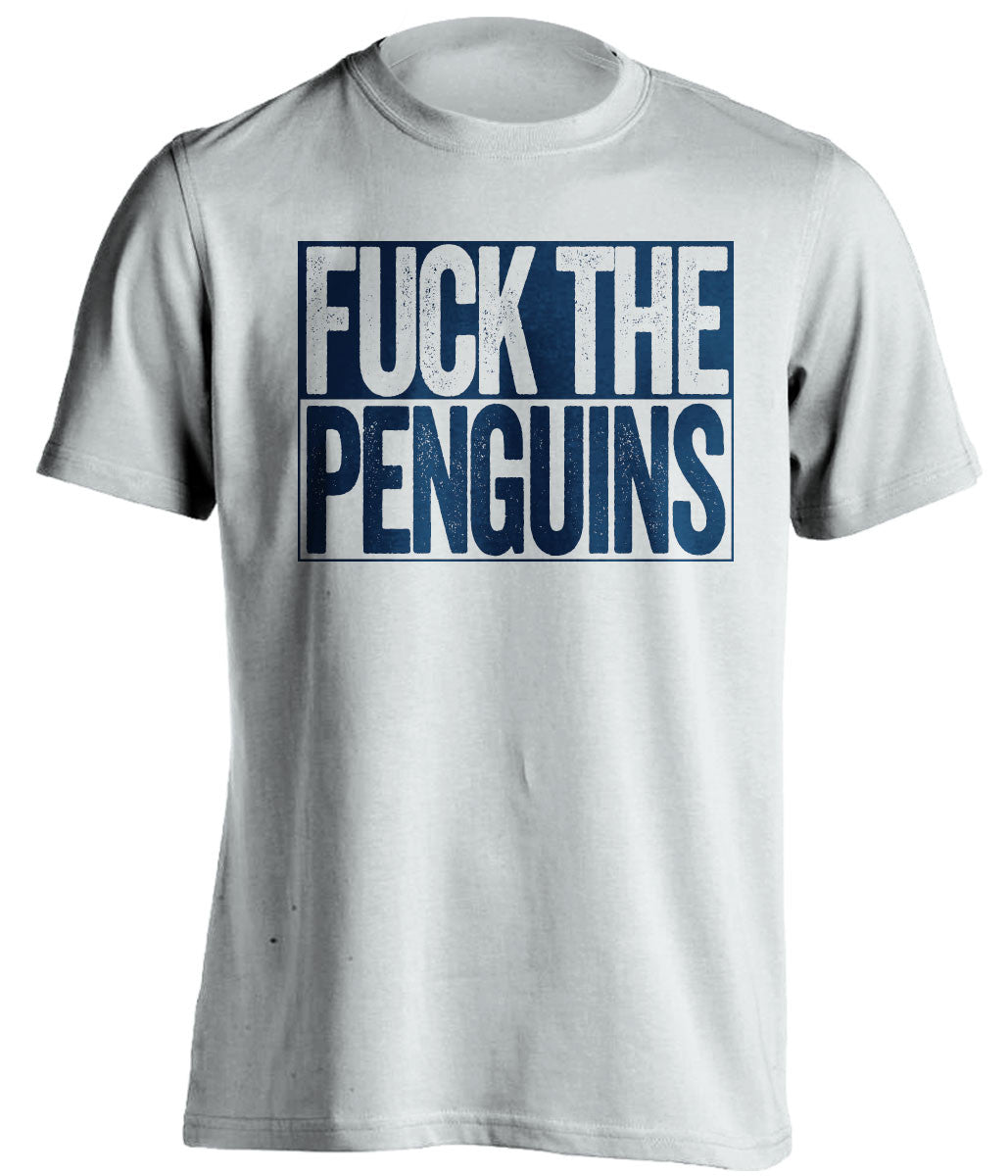 FUCK THE PENGUINS Columbus Blue Jackets white TShirt