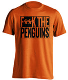 f**k the penguins philadelphia flyers orange shirt