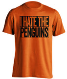 i hate the penguins philadelphia flyers orange shirt