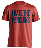 i hate the penguins washington capitals red tshirt