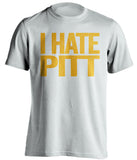 i hate pitt wvu mountaineers white tshirt