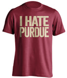 i hate purdue indiana hoosiers red tshirt