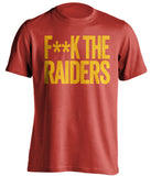 f**k the raiders kansas city chiefs red tshirt
