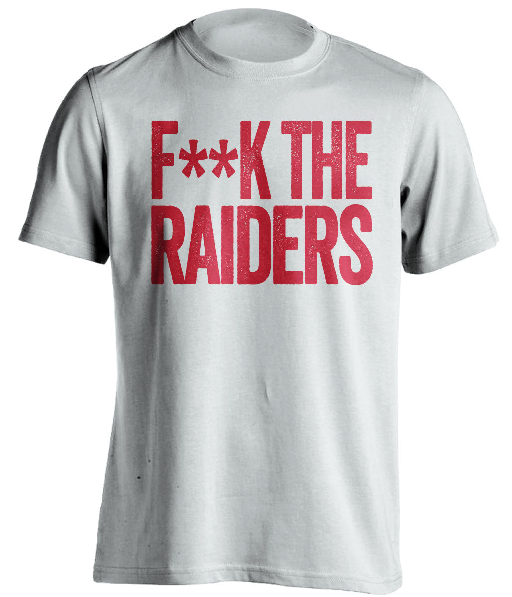 f**k the raiders kansas city chiefs white tshirt