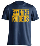 f**k the raiders san diego chargers blue shirt