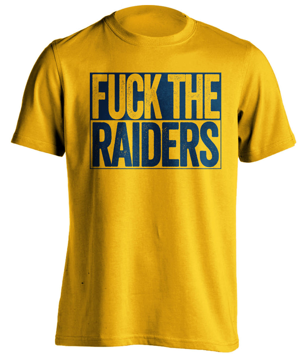 fuck the raiders san diego chargers gold shirt