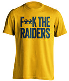 f**k the raiders san diego chargers gold tshirt
