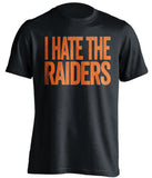 i hate the raiders denver broncos black tshirt
