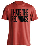 i hate the red wings chicago blackhawks red tshirt