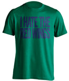 i hate the red wings vancouver canucks green tshirt