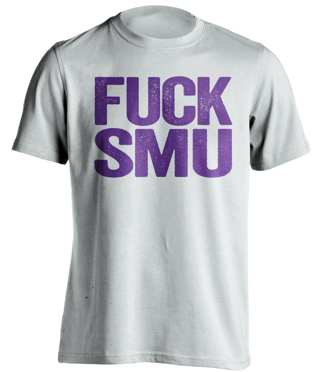 FUcK SMU TCU Horned Frogs white Shirt