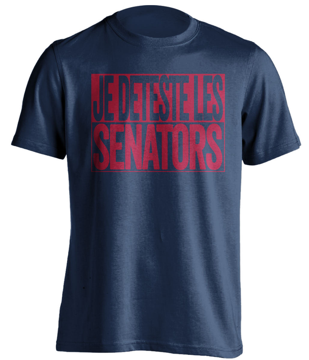 je deteste les senators montreal canadiens blue shirt