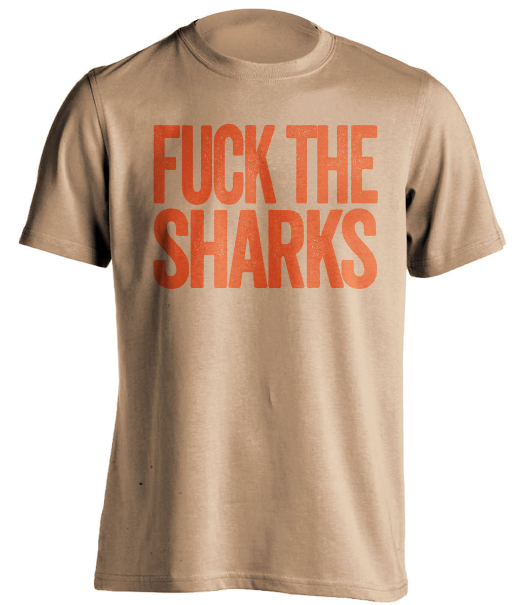 fuck the sharks anaheim ducks gold tshirt