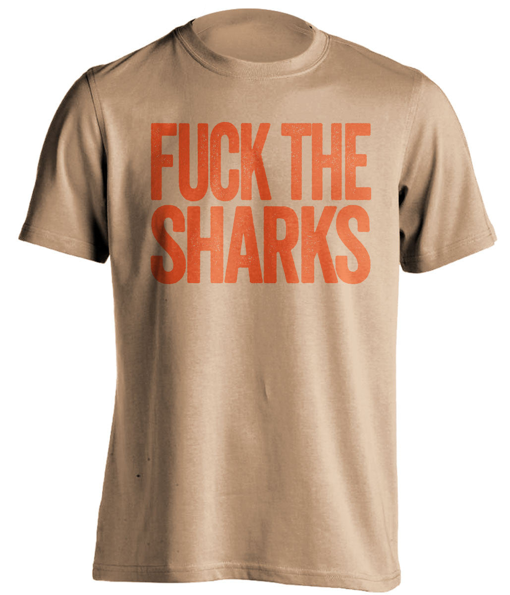 fuck the sharks anaheim ducks gold tshirt