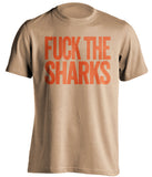 fuck the sharks anaheim ducks gold tshirt