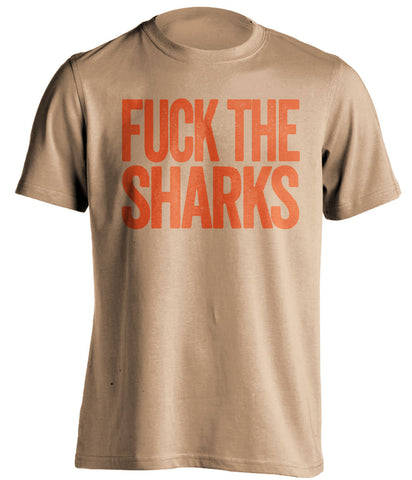 fuck the sharks anaheim ducks gold tshirt