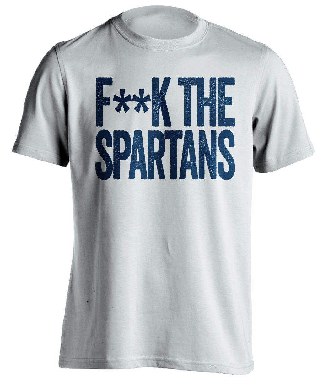 f**k the spartans michigan wolverines white tshirt