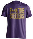 f**k the steelers baltimore ravens purple tshirt