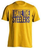 i hate the steelers baltimore ravens gold shirt