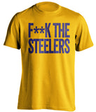 f**k the steelers baltimore ravens gold tshirt