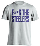 f**k the steelers baltimore ravens white tshirt