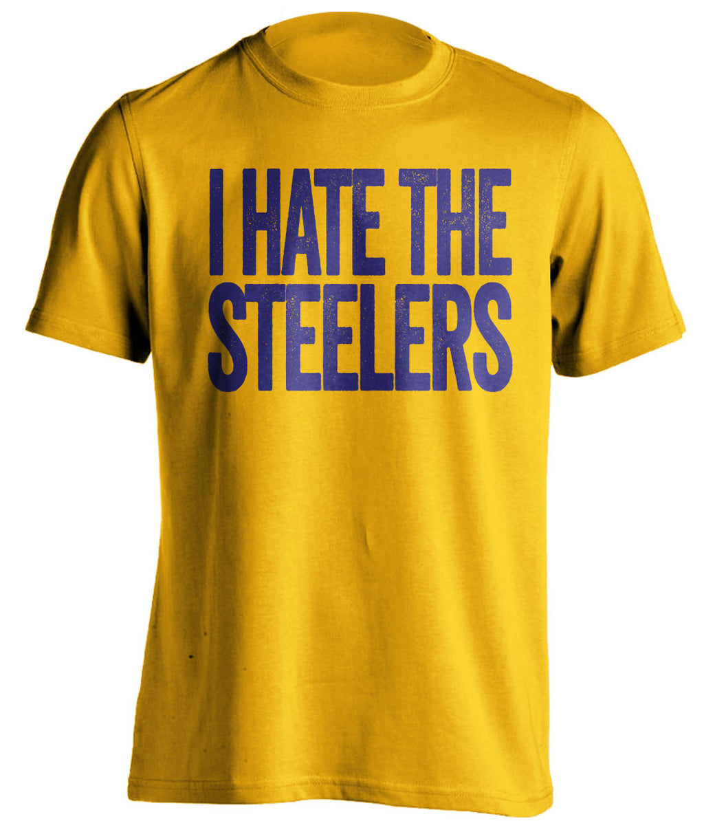 i hate the steelers baltimore ravens gold tshirt