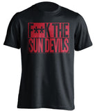 f**k the sun devils arizona wildcats black shirt