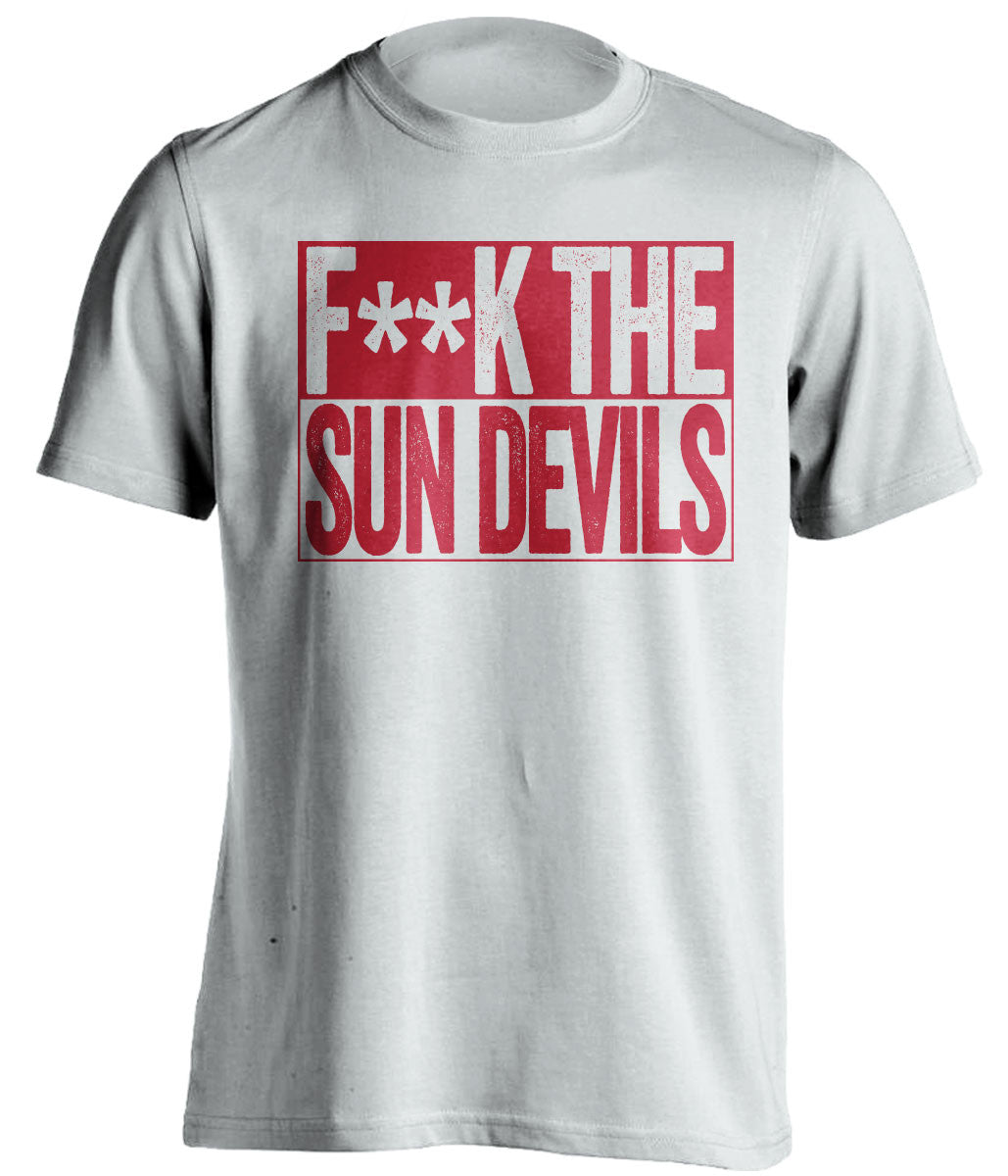 f**k the sun devils arizona wildcats white shirt