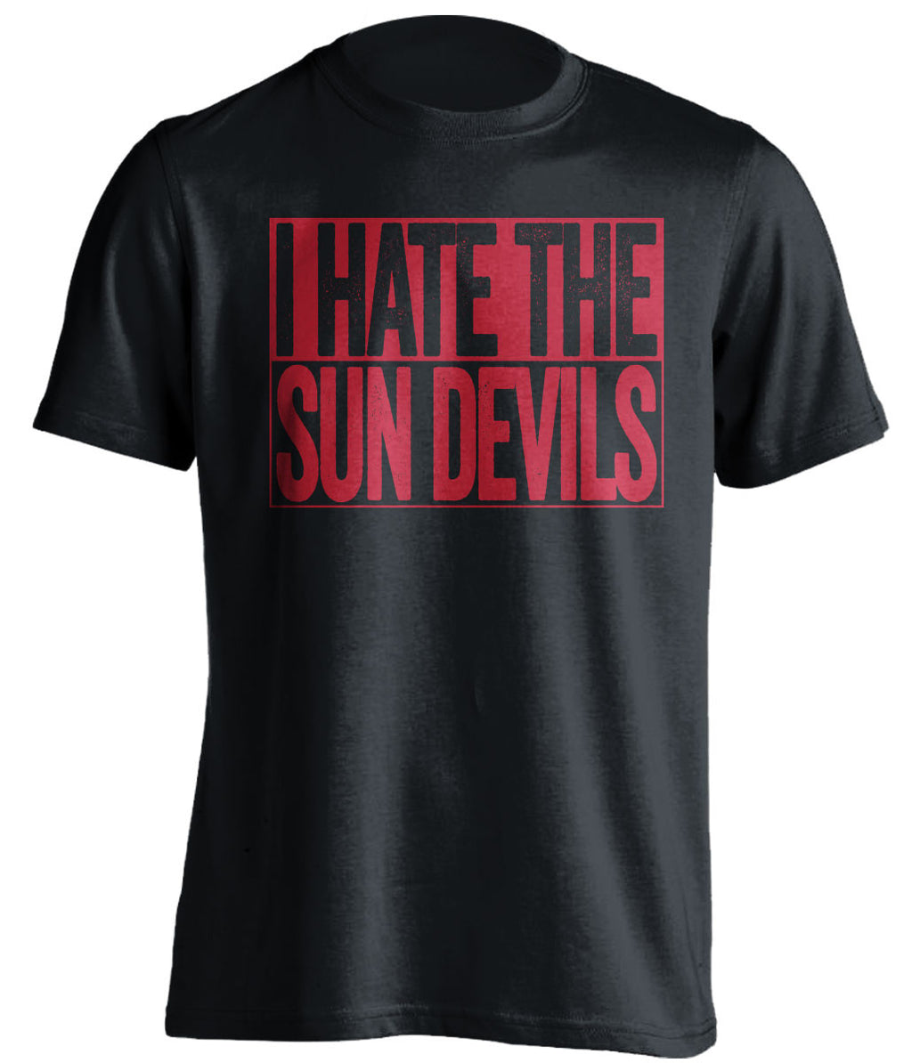 i hate the sun devils arizona wildcats black shirt